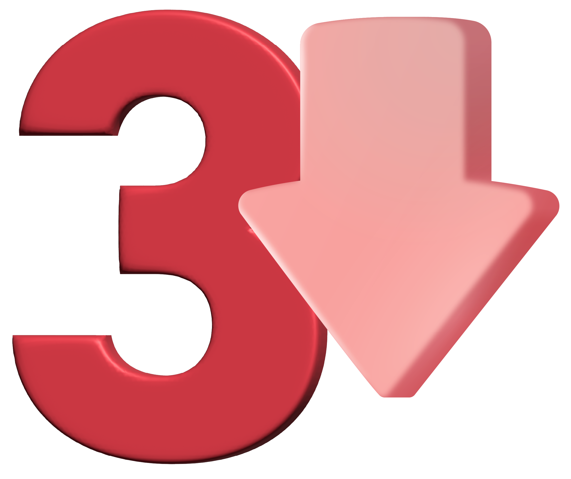 Three less icon, red