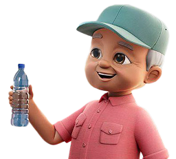 Jim drinking water