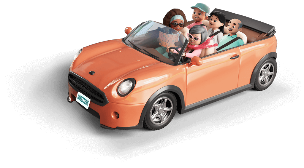 People driving in car