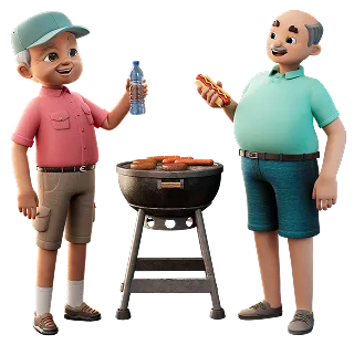 Jim and Richard grilling