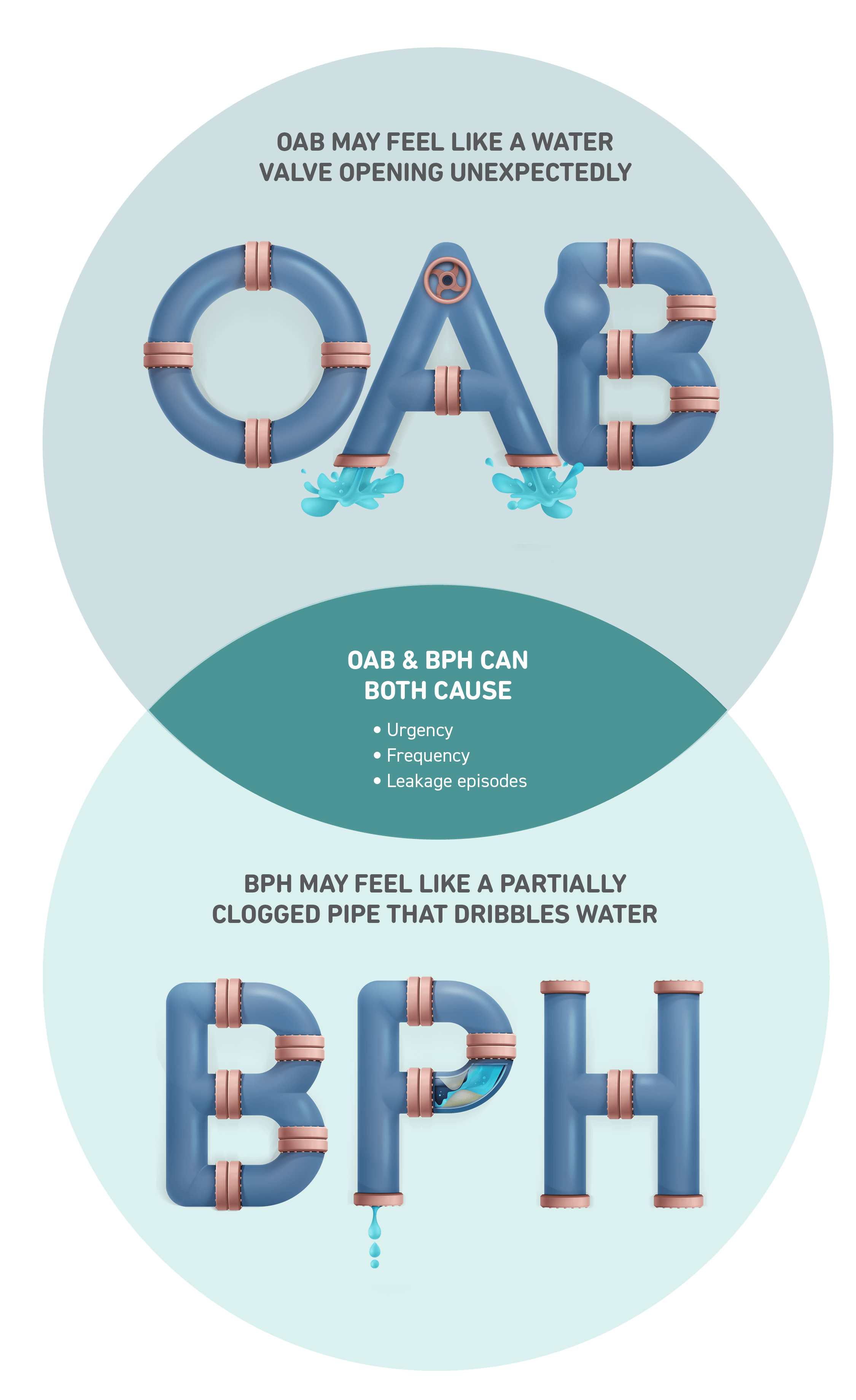 OAB and BPH have overlapping symptoms icon